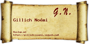 Gillich Noémi névjegykártya